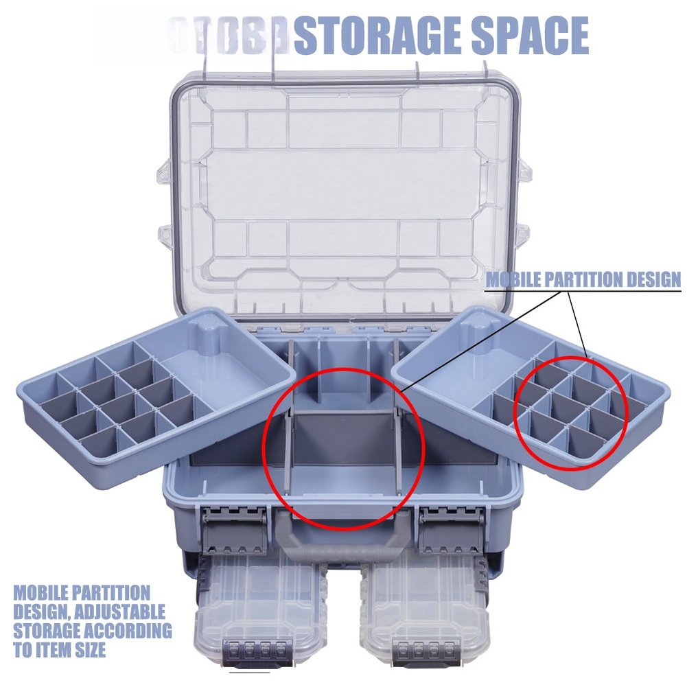 Fishing Equipment Storage - 1 шт. водонепроницаемый двухслойный портативный ящик