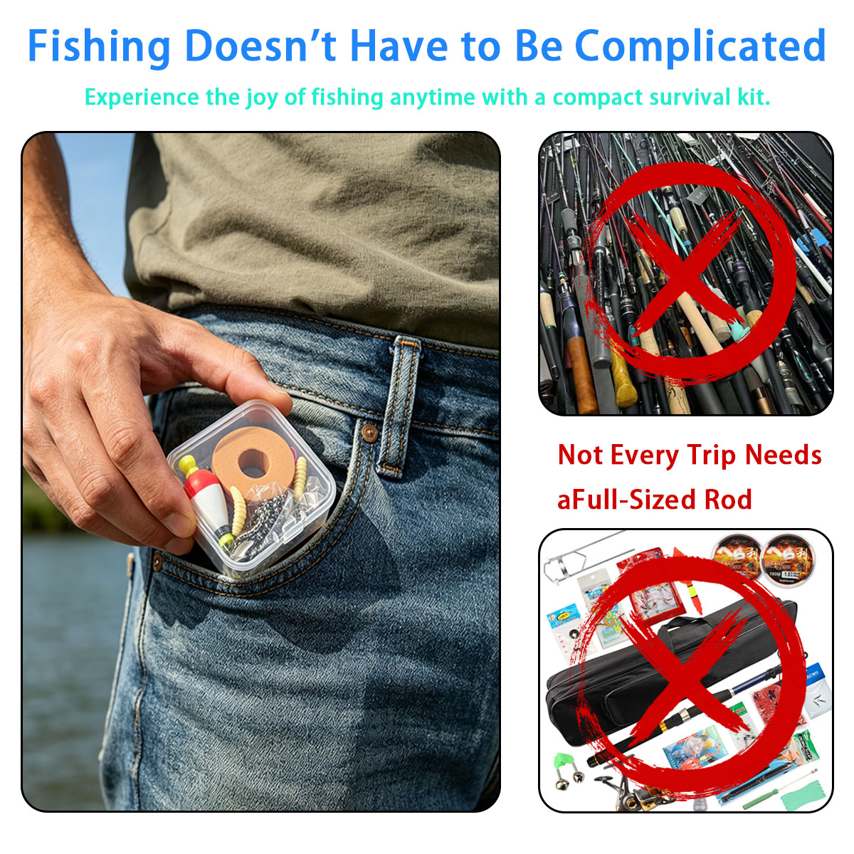 Fishing Equipment Storage - Портативный набор снаряжения для экстренной рыбалки,