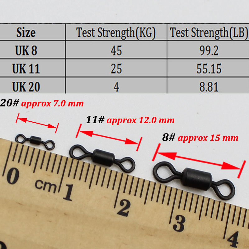 100 шт. вертлюги для ловли кар – обзор и цена Fishing Equipment Uk